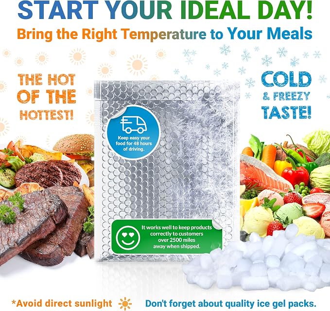Amiff Silver Thermal Bubble Mailer, 10 x 10.5 Inches. 100 Pack Metallic Bubble - Image 3