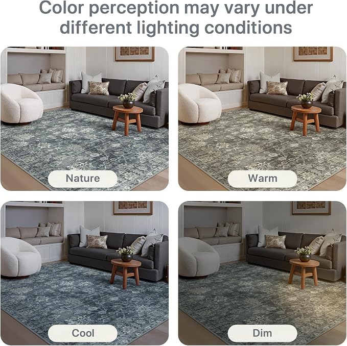 GENIMO Runner Rug 2'6''x6 Non Slip Machine Washable Vintage Hallway Runner Rug - Image 8
