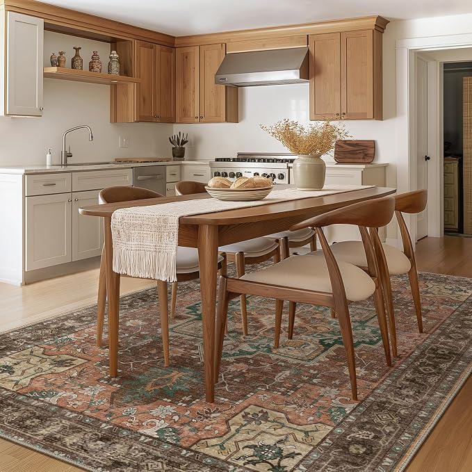 GENIMO 8x10 Area Rugs for Living Room, Machine Washable Non Slip Vintage Rugs - Image 2