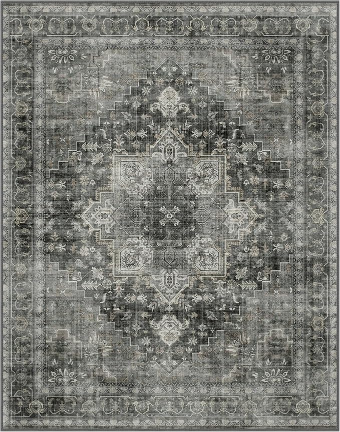 GENIMO 8x10 Area Rugs for Living Room, Machine Washable Non Slip Vintage Rugs - Image 7
