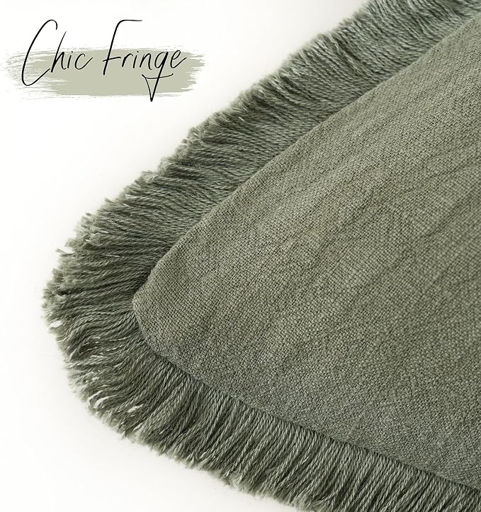 Foindtower Set of 2 Decorative Linen Fringe Lumbar Throw Pillow Covers Boho - Image 3