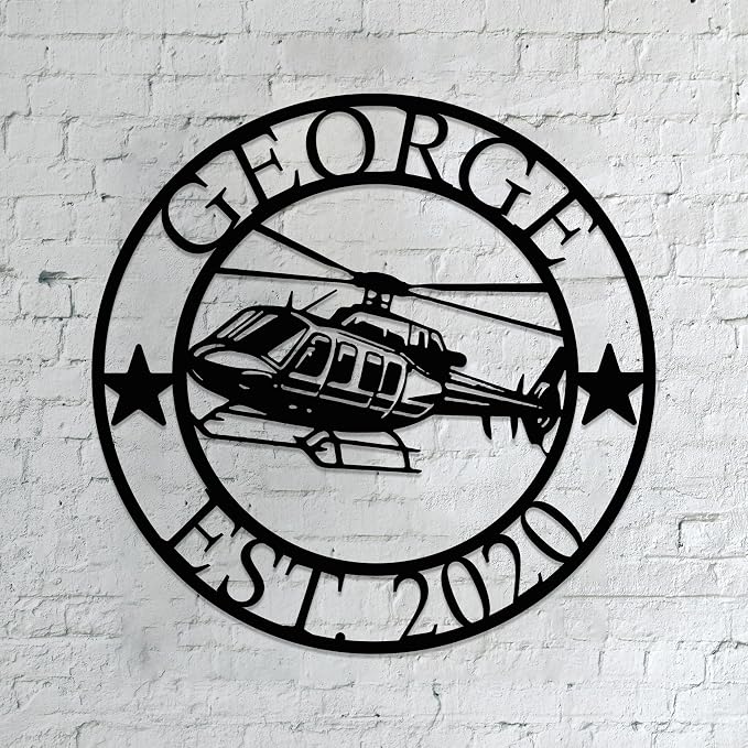 Personalized Metal Airplane Wall Art, Airplane Name Sign, Customized Pilot Name by Unknown