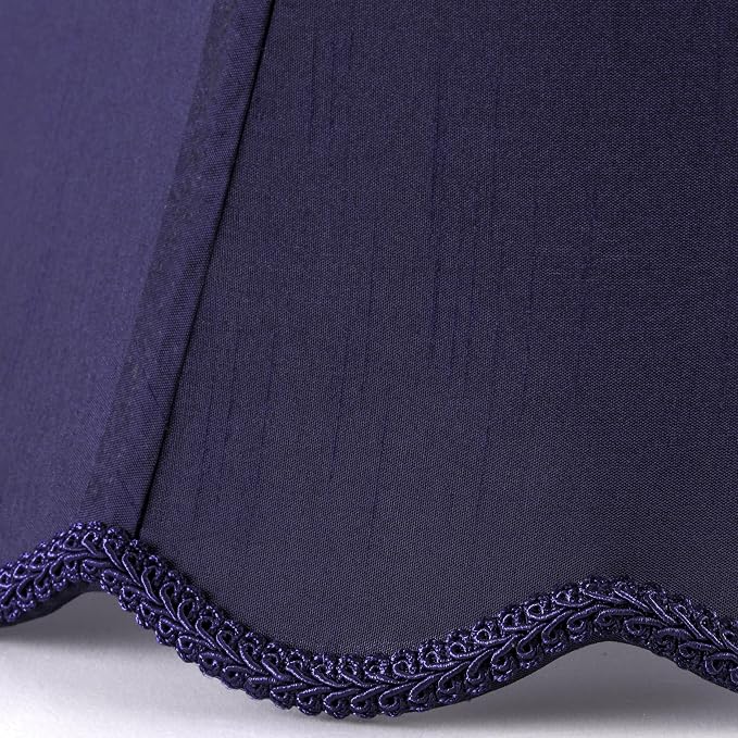 GOSO Medium Blue Scalloped Lamp Shade Set of 2, Replacement Braids - Image 3