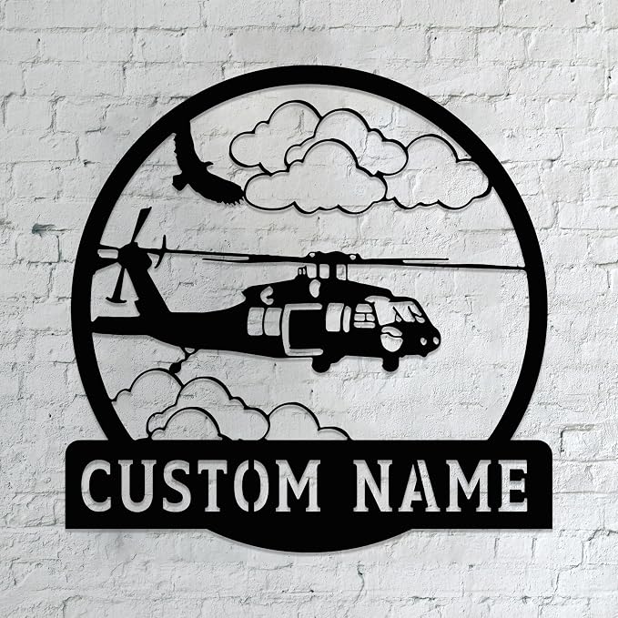 Personalized Metal Airplane Wall Art, Airplane Name Sign, Customized Pilot Name by Unknown