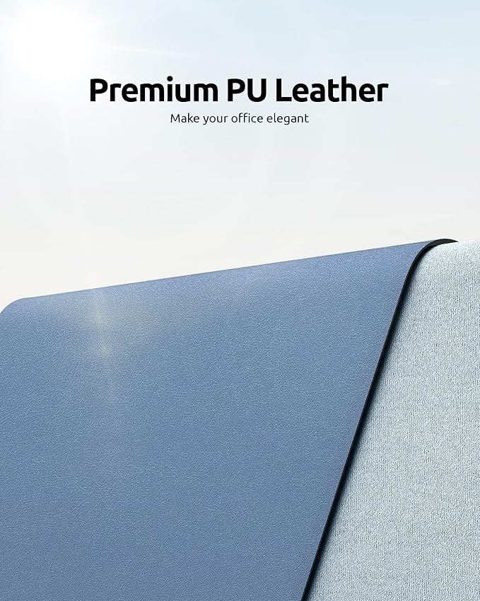 YSAGi Leather Desk Protector, Office Mat, Large Mouse Pad, Non-Slip PU Leather - Image 2