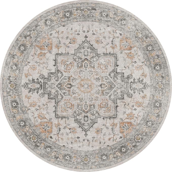 GENIMO 4FT Round Area Rugs for Living Room, Circle Rugs Machine Washable Low - Image 8