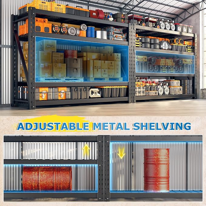 Bepatio 11000LBS Industrial Garage Shelving Heavy Duty, 4-Tier Adjustable - Image 8