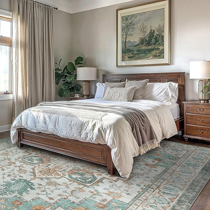GENIMO 10x12 Area Rugs for Living Room, Machine Washable Non Slip Vintage Rugs - Image 3