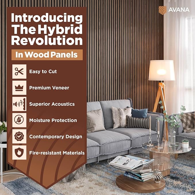 Avana Acoustic Wood Wall Panels – 47.2 X 12.6 Inch Walnut Acoustic Panels 2 PCs - Image 2