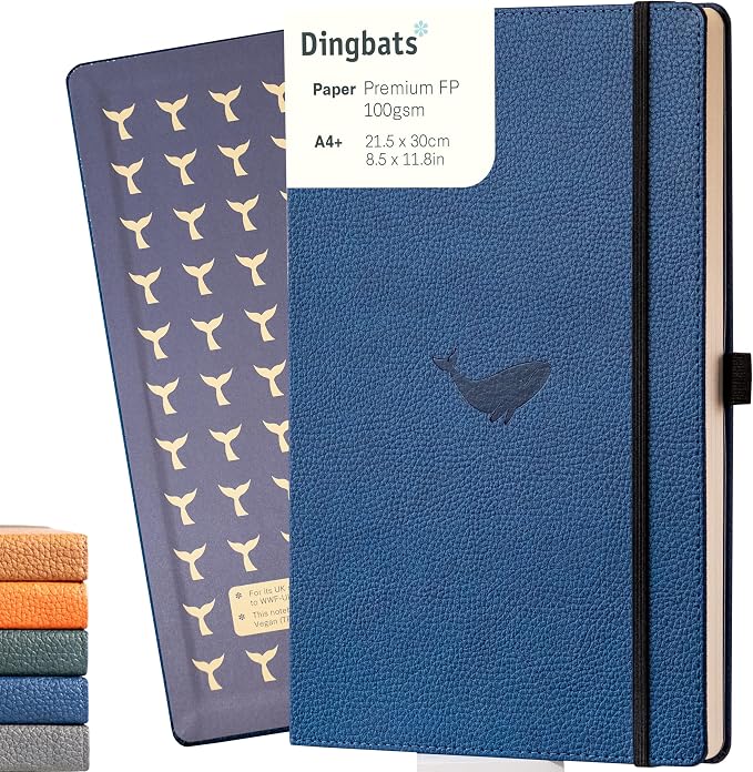 Dingbats* - Wildlife Squared Extra Large A4 Notebook - PU Leather Hardcover by DingbatsNotebooks
