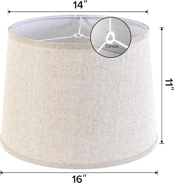 Drum Lamp Shade Large Beige 1 Pack, Modern Farmhouse Lamp Shades - Image 2