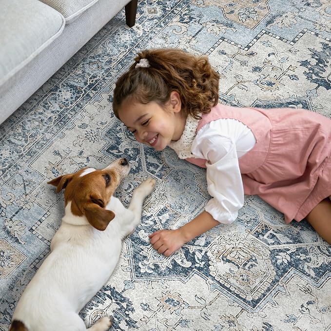 GENIMO Runner Rug 2x6, Machine Washable Runners, Non Slip Vintage Hallway - Image 4