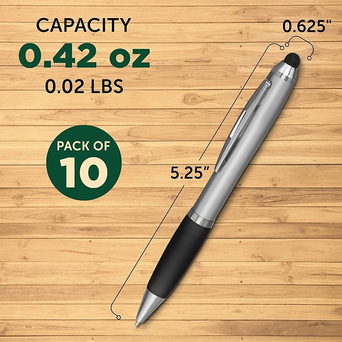 DISCOUNT PROMOS Stylus Ballpoint Pens Set of 10, Bulk Pack - Image 5