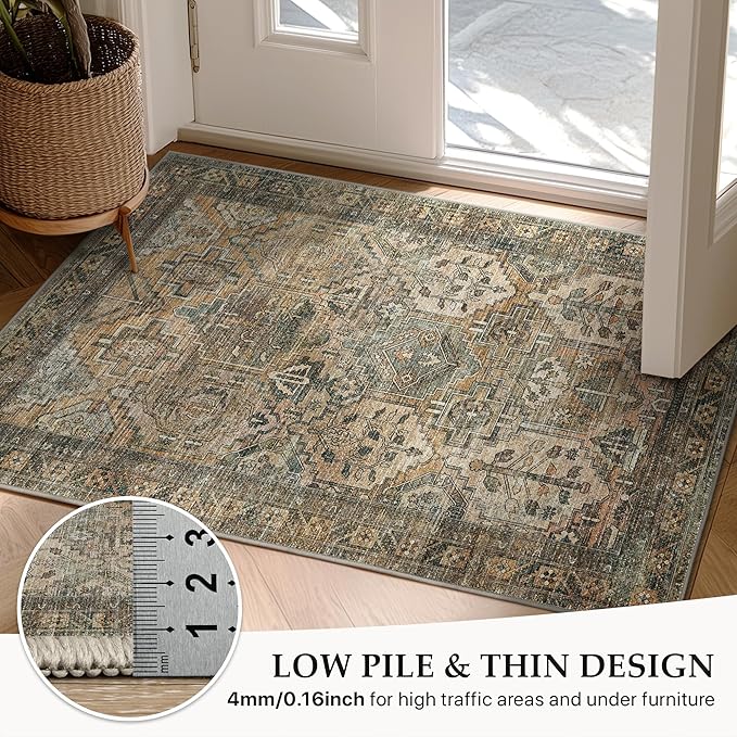 GENIMO 8x10 Area Rugs for Living Room, Machine Washable Non Slip Vintage Rugs - Image 7