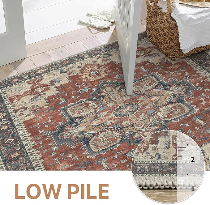 GENIMO 2x8 Runner Rugs for Hallway, Machine Washable Non Slip Vintage Rugs - Image 4