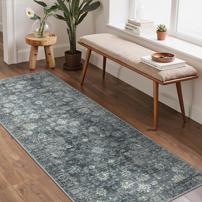 GENIMO Runner Rug 2'6''x6 Non Slip Machine Washable Vintage Hallway Runner Rug by GENIMO
