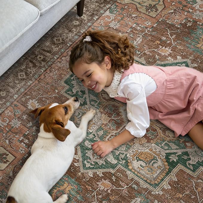 GENIMO 2'6"x8 Runner Rugs for Hallway, Machine Washable Non Slip Vintage Rugs - Image 7