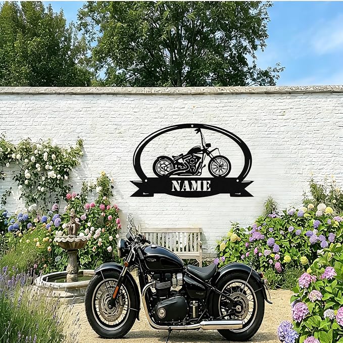 Custom Motorcycle Metal Sign Personalized Biker Name Signs Custom Garage - Image 5