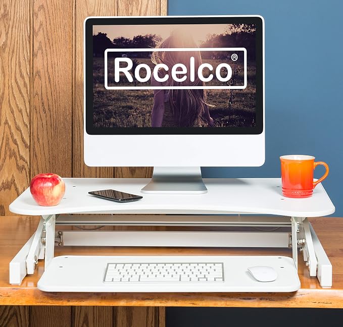 Rocelco 32" Height Adjustable Standing Desk Converter - Image 5