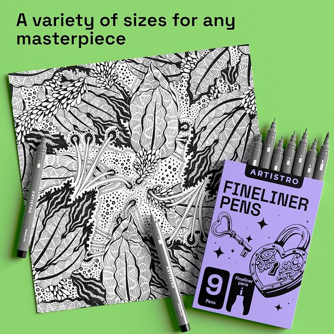 ARTISTRO Set of 9 Fineliner Pens - Image 6