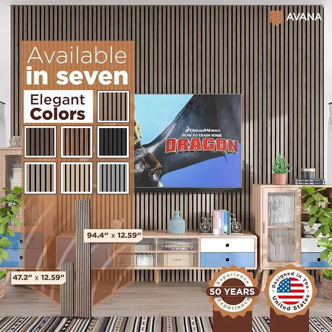 Avana Modern Acoustic Wood Wall Panels – 94.4 X 12.6 Inch Walnut Acoustic - Image 7