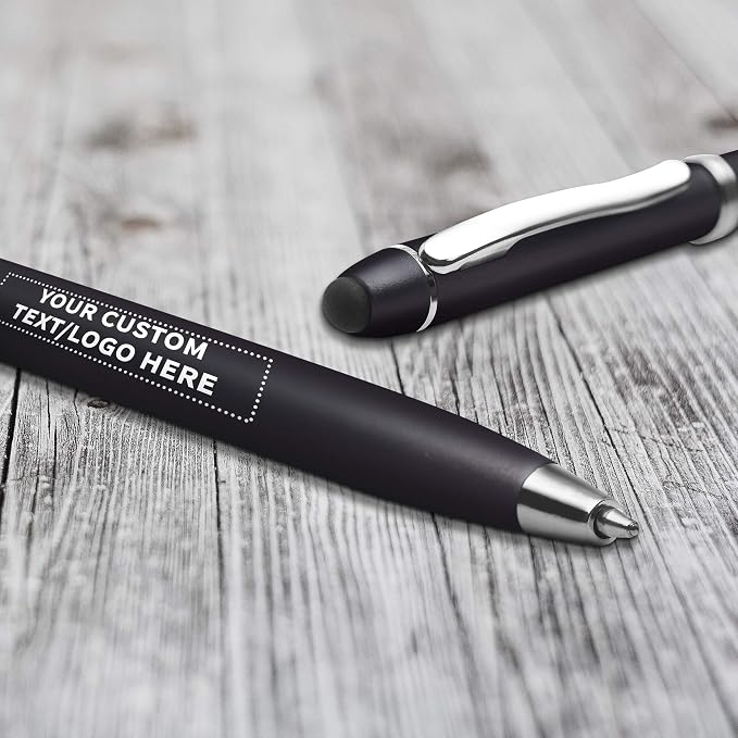 DISCOUNT PROMOS Custom Twist Action Plastic Stylus Pens, Personalized Bulk Pack - Image 7