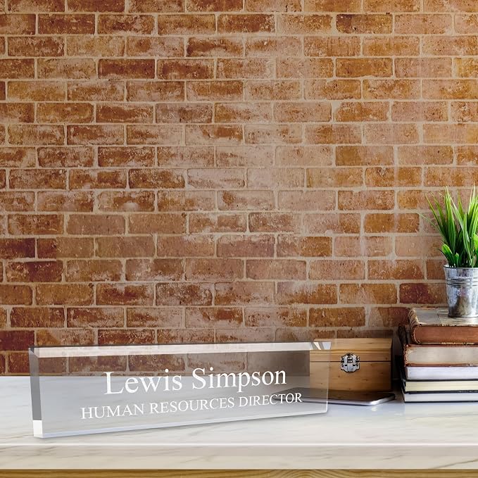 SignsByLITA Personalized Acrylic Desk Name Plate 2" x 8" - Image 3