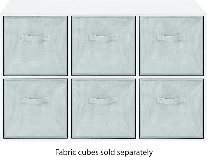 Whitmor 6 Cube Bookcase, 3 Tier Stackable MDF Bookself, Open Storage Display - Image 7
