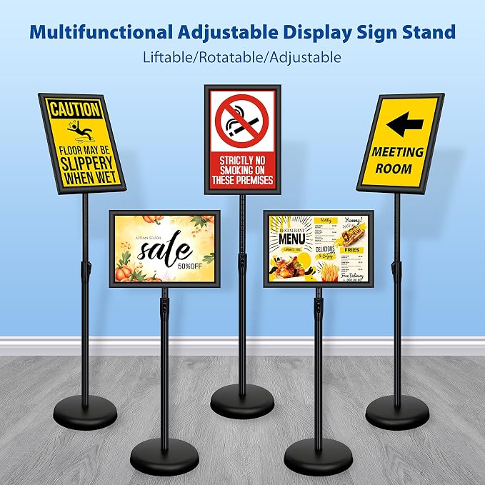 VAIIGO 6Packs 11x17 Inch Adjustable Pedestal Poster Sign Stand, Heavy Duty - Image 2