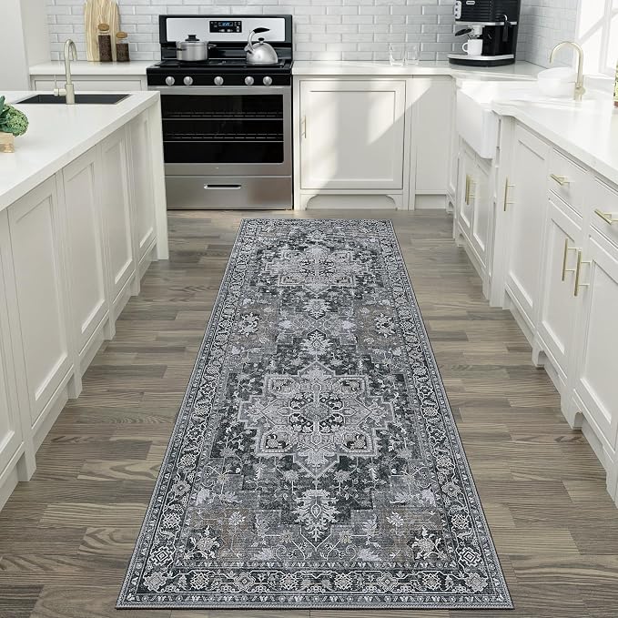 GENIMO 2x12 Runner Rugs for Hallway, Machine Washable Non Slip Vintage Rugs - Image 8