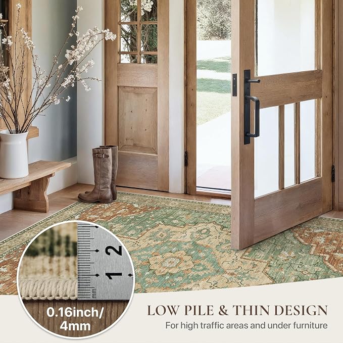 GENIMO Runner Rug 2'6"x8 Machine Washable Non Slip Vintage Hallway Runner Rug - Image 5