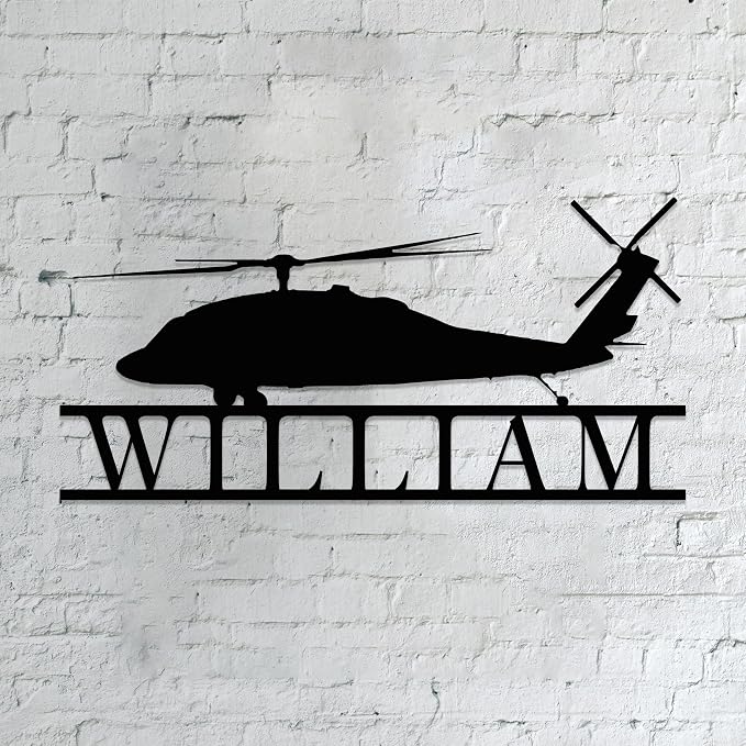 Personalized Metal Airplane Wall Art, Airplane Name Sign, Customized Pilot Name by Unknown