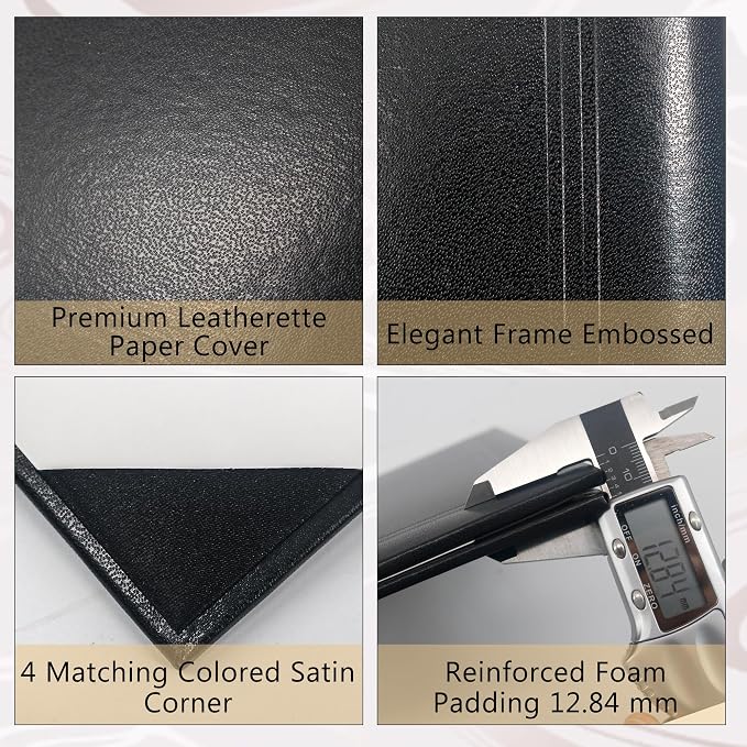 GraduationMall 11"x14" Smooth Padded Diploma Cover Certificate Holder Black - Image 3