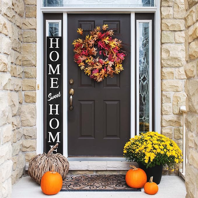Home Sweet Home Sign for Front Door, Wood Rustic Front Porch Décor, Farmhouse - Image 2