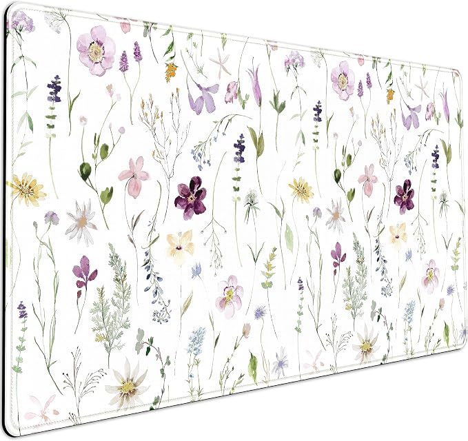 Cute Flower Mouse Pad Aesthetic Desk Mat Plants Large Extended Gaming Mousepad by LuckyCow
