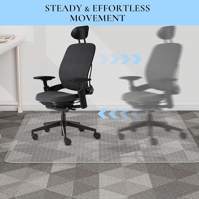 HOMEK Office Chair Mat for Carpet, Transparent Carpet Protector Mat for Office - Image 5
