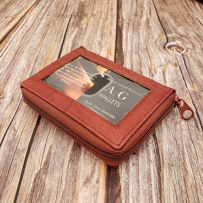 ag wallets Mens Zip Around Leather Wallet - Image 3