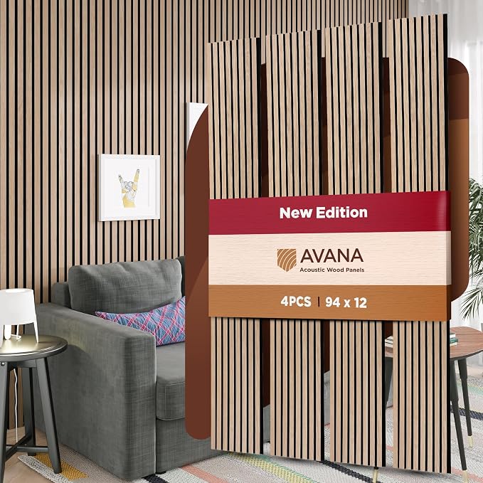Avana Acoustic Wood Wall Panels – 94.4 X 12.6 Inch White Oak Acoustic Panels 4 by AvanaHome