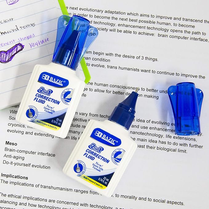 BAZIC 22ml 2 in 1 Correction w/Foam Brush Applicator & Pen Tip - Image 2