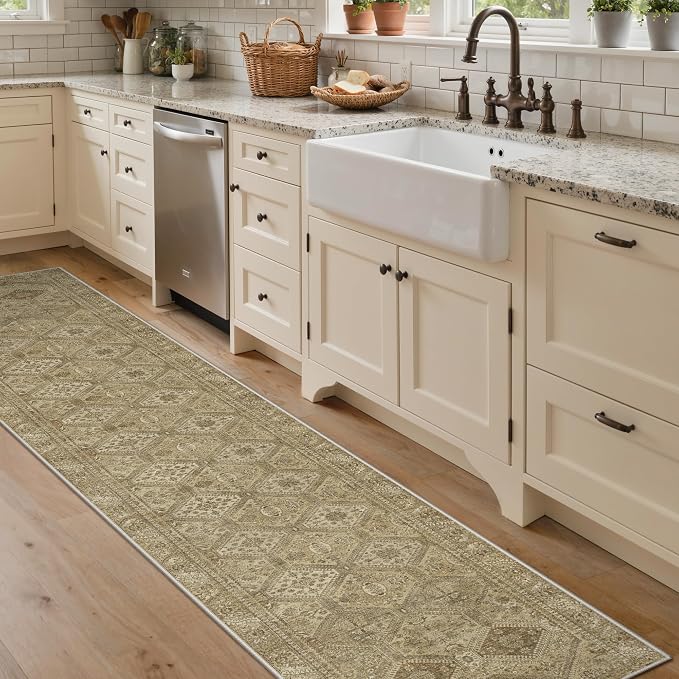 GENIMO Runner Rug 2x10 Non Slip Machine Washable Hallway Runner Rug, Low Pile - Image 2