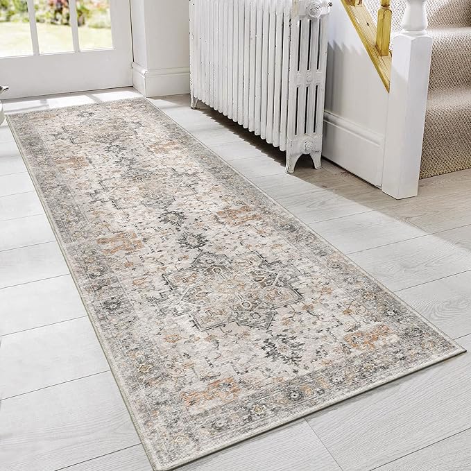 GENIMO Runner Rug 2x6 Non Slip Machine Washable Vintage Hallway Runner Rug by GENIMO