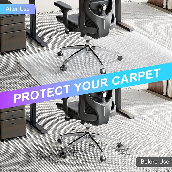 Vicwe Office Chair Mat for Carpet, 2 Pack, Easy Rolling Hard Mat for Office - Image 5