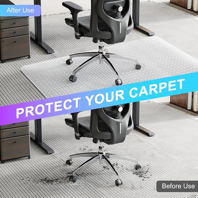 Vicwe Office Chair Mat for Carpet, 2 Pack, Easy Rolling Hard Mats for Office - Image 5