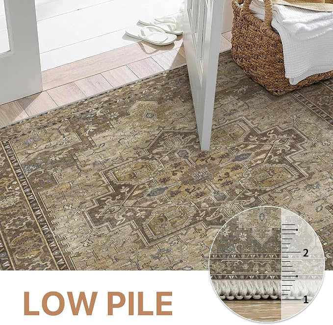 GENIMO 2x6 Runner Rugs for Hallway, Machine Washable Non Slip Vintage Rugs - Image 4