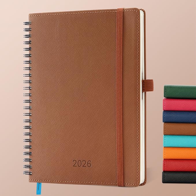 IN-LUXPRO Planner 2026 Daily Weekly and Monthly, 12 Months Spiral Bound by IN-LUXPRO