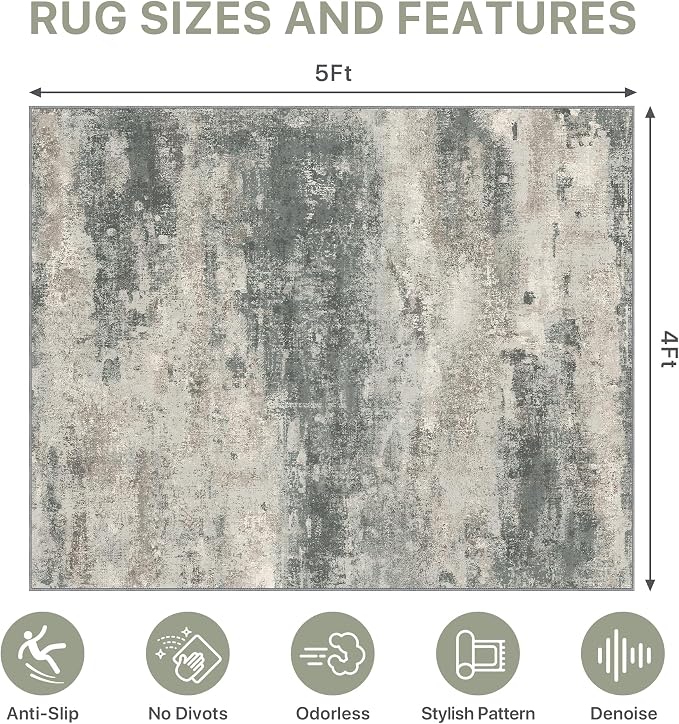 Office Chair Mat for Hardwood Tile Floor, Abstract 48"X 60" Desk Mats for - Image 9