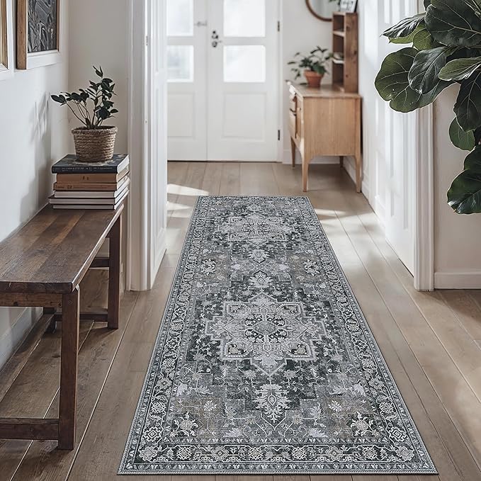 GENIMO 2x12 Runner Rugs for Hallway, Machine Washable Non Slip Vintage Rugs by GENIMO