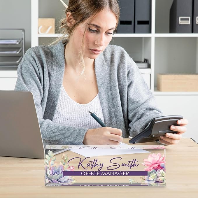 Personalized Name Plate for Desk, Custom Desk Name Plate, Acrylic Name Plate - Image 6