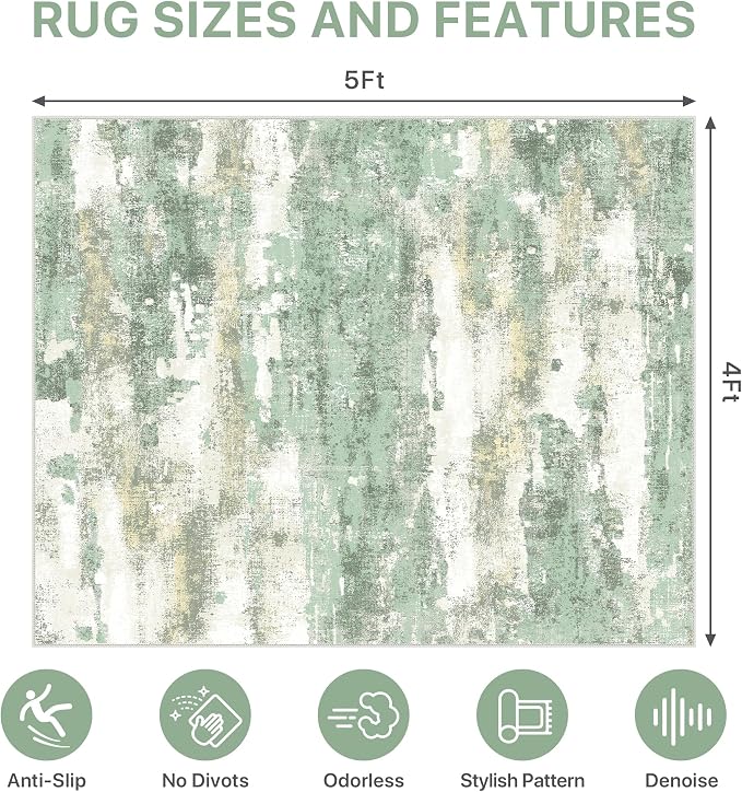 Office Chair Mat for Hardwood Tile Floor, Abstract 48"X 60" Desk Mats for - Image 9