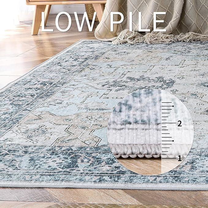 GENIMO Runner Rug 2x10, Machine Washable Vintage Runner Carpet, Non Slip - Image 5